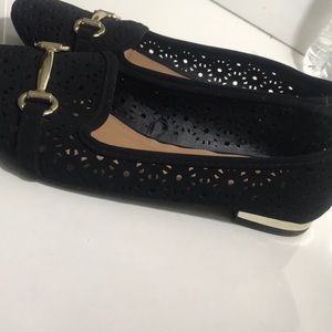 Black and gold professional flat shoes size 9.5-10